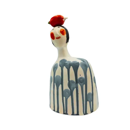 Blozende dame (wit blauw rood)